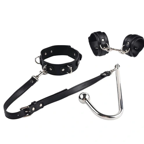 Anal Elegant 5334 and Collar Hook with Cuffs Beaded 0414